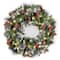 24" Crestwood® Spruce Wreath with Silver Bristle, Pine Cones, Red Berries & Glitter with Warm White LED Lights